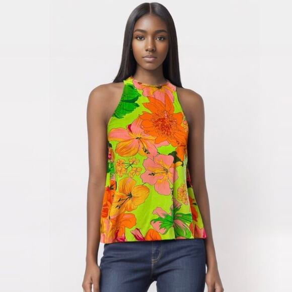 Lucy Love Hawaiian Floral Charlie Tank NWT  - Picture 1 of 11